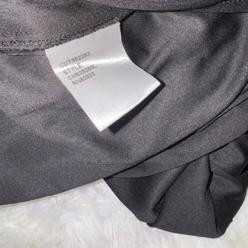 NWOT Tadashi Shoji Dresden Draped Sequin Embroidered Strapless Black Gown Sz 14 - Picture 6 of 8